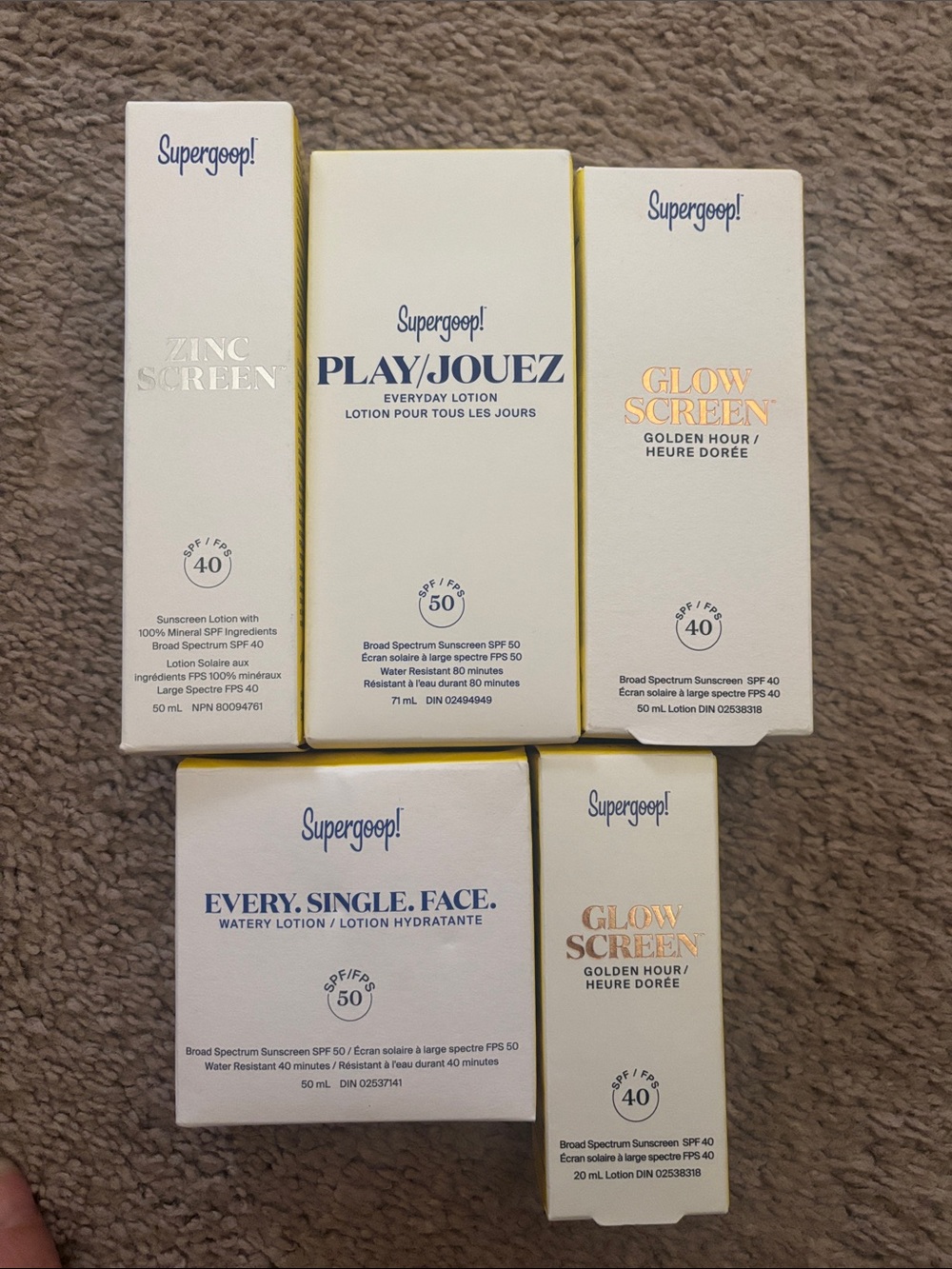 Supergoop! White and Gold Sunscreen lotion Box Set